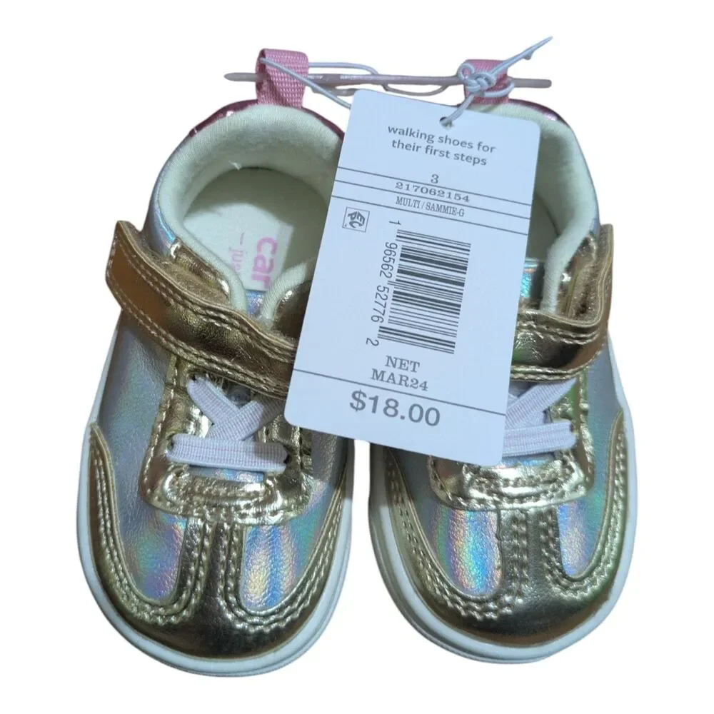 Carter’s Just One You Infant Size 3 Gold Iridescent Shoes